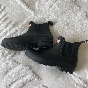 Hunter Chelsea Rain Boots Matte Black sz 10